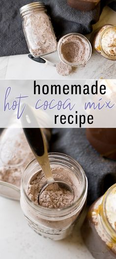 homemade hot cocoa mix recipe in a jar