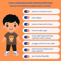 It’s National Sensory Awareness Month! Hypo-responsiveness (proprioception) - often fidgets - always in constant motion - falls often and clumsy - has a heavy foot and stomps feet - known to play rough - struggles with fine motor skills - poor handwriting skills Sensory Processing Disorder Symptoms Checklist #nationalsensoryawarenessmonth #awareness #sensoryawareness #SPDAwareness #sensorydifferences #sensoryprocessing #sensoryprocessingdisorder #SPD #sensory Tight Hug, Sensory Room, Fine Motor Skills