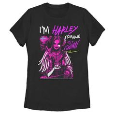 a women's black t - shirt with the words i'm harley on it