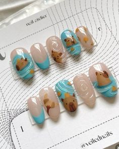 Cute Simple Nails, Nagel Tips, Easy Nails, Animal Nails, Painted Nail Art, Really Cute Nails, Kawaii Nails, Cute Nail Art, Nailed It