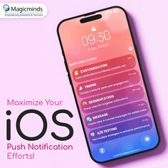an iphone with the text maximumize your ics push notification efforts on it's screen