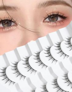 PRICES MAY VARY. Thinner lash band for a seamless and natural look: UKRIZI natural eyelashes make these natural-looking lashes with light and soft lash bands that adhere to your lash line to enhance your look naturally Comfortable wear all day long: The alternating length strands of lashes form a unique pattern and multi-layered dimension that creates a wing, a flared effect with a graduated style that increases outwards Soft and cruelty-free: UKRIZI wispy lashes are made with 100% fine syntheti Lashes For Small Eyes, Eyelashes Natural Look, Small Lashes, Small Eyes, Short Lashes, Fox Eyes, Natural False Eyelashes, Eyelashes Natural, Wispy Lashes