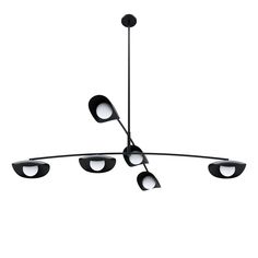 a black chandelier with five lights hanging from it