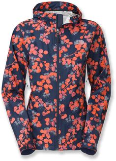 Face the gray rainy days with a splash of color! The North Face Ederra Rain Jacket - Women's. Active Outfits, Print Coat, Cold Weather Outfits, Hiking Outfit, Outdoor Brands, Orange Blossom, Mom Outfits