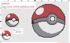 an image of a cross stitch pattern for a pokemon ball