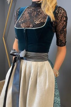 Dirndl Franca petrol Octoberfest Outfit, Dirndl Dresses, German Dress Dirndl, Dirndl Blouse, Fancy Gowns