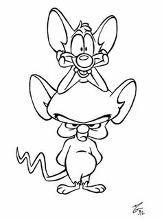 the cartoon rat is ready to be colored