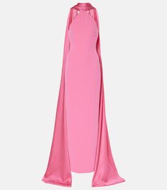 Ophelia crêpe gown in pink - Solace London | Mytheresa Solace London, Xmas 2024, Pink Gown, Crepe Gown, London Outfit, Pink Gowns, Bridal Inspo, Ladies Of London, Baddie Hairstyles