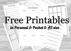 free printables in personal and pocket & 15 size for birthdays or any special occasion