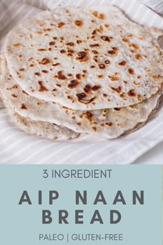 three ingredient air naan bread on a plate