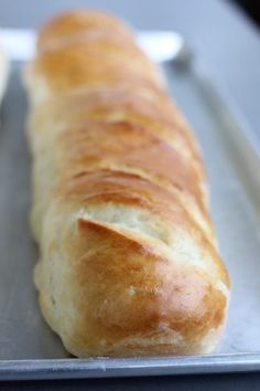 a loaf of bread sitting on top of a pan