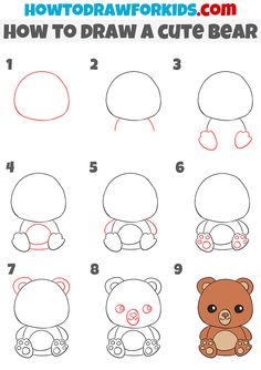 how to draw a cute teddy bear step by step drawing instructions for kids and beginners