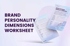 a piece of paper with the words brand personality dimensionss worksheet on it