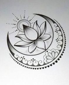 a drawing of a flower on the side of a wall