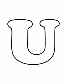 the letter u is shown in black and white