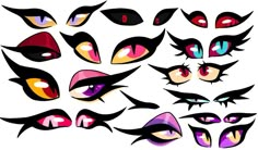 an assortment of different colored eyes