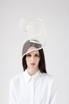 Laura Kinsella Millinery | Designer | NOT JUST A LABEL Spike Ear Cuff, Accessorize Jewellery, Wire Beads, Portrait Photoshoot, Monochrome Fashion, Fancy Hats, Millinery Hats, Fashion Face Mask, Fascinator Hats