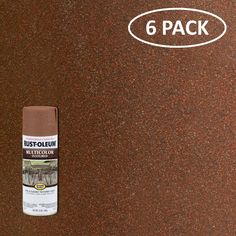 the rustoleum paint is brown and has six different colors on it, including one with