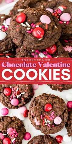 Get festive with Chocolate Valentine Cookies! A top pick for Valentine's Day dessert recipes, these soft chocolate cookies are bursting with red and pink M&Ms and sprinkles. They’re chocolatey, fun, and perfect for sharing a little love!