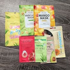 Bundle Of 7 Face Masks Brands Include Que Bella, Mond'sub, Amelao And Facetory For Brightening, Cleaning, Cooling, Hydrating, Nourishing, Smoothing And Soothing With Ingredients Including Aloe Vera, Pomegranate, Calendula, Mango And Avocado All New, Never Opened Mango And Avocado, Sheet Face Masks, Pomegranate Peel, Face Mask Brands, Pomegranate Oil, Peel Off Mask, Skin Care Mask, Skin Care Women, Pomegranate