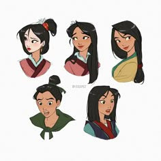 the avatars of disney's princess poca and poca in different poses