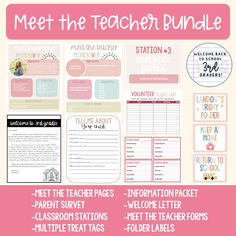 the teacher's printable bundle includes information cards, posters and more