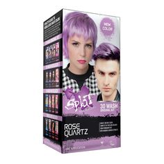 Splat Original Complete Kit with Bleach and Semi-Permanent Hair Color – Rose Quartz Permanent Purple Hair Dye, Rose Quartz Hair, Splat Hair Dye, Splat Hair Color, Pink Hair Color, Dyed Hair Purple, Color Streaks, Semi Permanent Hair Dye, Bold Hair Color