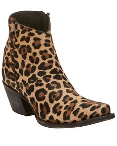 PRICES MAY VARY. Full-Grain Leather 6" zipper shaft Snip toe . Full-grain leather. 6" zipper shaft. Snip toe. Fabric lining. Cushioned footbed. Leather outsole. Hair-on leopard printCowboy heel Ankle Boots Animal Print, Cheata Boots, Black Leopard Boots, Leopard Print Chelsea Boots, Leopard Red Boots, Leapard Boots, Ariat Womens Boots, Womens Ariat Boots, Boots Leopard