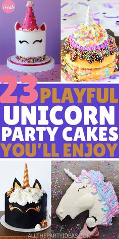 25 playful unicorn party cakes you'll enjoy