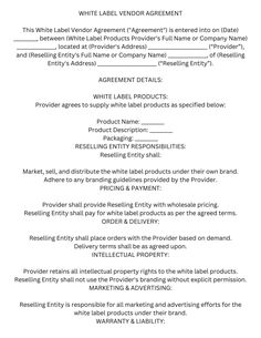 Own Brand Labelling Agreement Template Own brand labeling agreements are essential legal documents that outline the terms and conditions under which a company licenses its brand to another ...