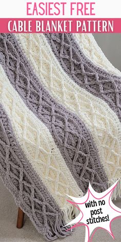 an easy crocheted blanket with text that says,