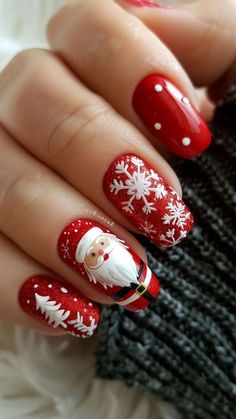 2. Fashion:#fashion, #style, #skincare, #haircare Art Noel, Santa Nails, Christmas Gel, Makeup Nails Designs, December Nails, Red Christmas Nails, Christmas Nails Easy