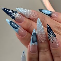 Materials: gel nail, long stiletto tips Greetings and welcome to my store. Hope you find a style you like. ✋🙆I only work with high-quality materials to create sturdy & long-lasting luxury press on nails that you can trust on. My nails will last for:1- 2 days using adhesive tab (provided with the nail set) 2- 3 weeks using nail glue. You can reuse all of the nails multiple times if you take care of them. Follow the instructions provided with the nail set. 💮Please follow the instruction size mea Seashell Nails, Easy Nails, Her Nails, Vacation Nails, Unique Acrylic Nails, Nail Swag, White Nail, Diy Nail Art, Nailed It