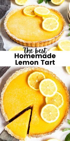 the best homemade lemon tart is ready to be eaten