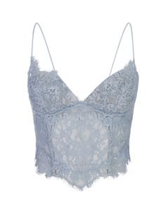 Party Lace Tops With Delicate Straps, Blue Lace Top For Summer, Blue Lace Camisole For Spring, Evening Camisole Lace Top, Evening Lace Camisole Top, Elegant Lace Tops With Lace Closure, Elegant Lace Top With Delicate Straps, Blue Lace Fitted Camisole, Blue Fitted Lace Camisole