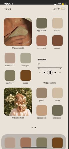 an info sheet showing the different shades of paint and their corresponding colors, including brown, green