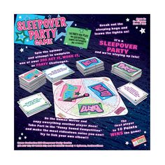 the sleepover party game is shown with instructions