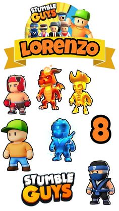 an image of some stickers that are in the shape of different characters and numbers