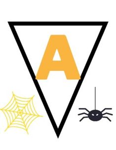 the letter a is for spider and it has two webs in front of it