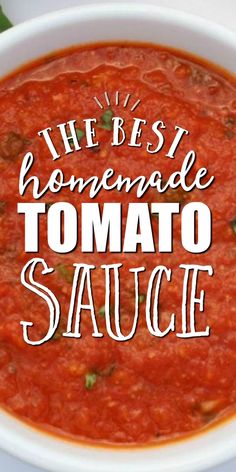 the best homemade tomato sauce in a white bowl