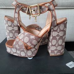 Like New, Worn Once No Stains No Tears Or Rips Gold Hardware Size 9 (True To Size) No Tears, Coach Shoes, Platform Sandals, Women's Shoes Sandals, Gold Hardware, Shoes Sandals, Like New, Women Shoes, Sandals