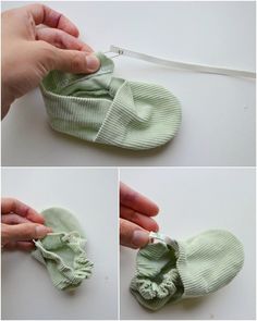 someone is making a pair of shoes out of fabric