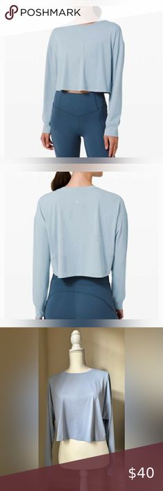 Lululemon Muscle Love Long Sleeve | Chambray | Size 8 Chambray, Relaxed Fit, Pet