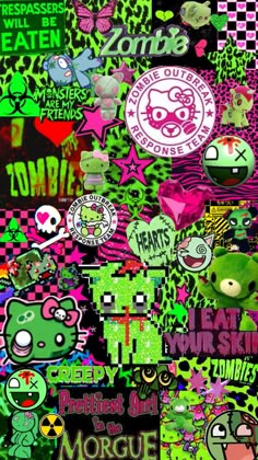 a bunch of stickers that are on the wall