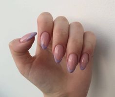 Edgy Nails, Purple Nail, Almond Acrylic Nails, Oval Nails, Neutral Nails