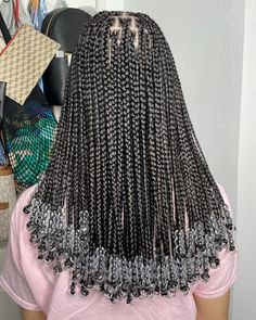 30 Knotless Braids, Knotless Braids With Beads, Black Kids Braids Hairstyles, Cute Box Braids, Short Box Braids Hairstyles, Short Box Braids, Big Box Braids Hairstyles, African Hair Braiding Styles, Box Braids Hairstyles For Black Women