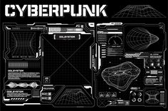 a black and white poster with the words cyberpunk on it