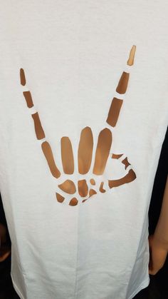 Rock On Skeleton Hand Cutout T Shirt / Rock Out Cut Out Tee Ripped Rock Tshirt, Cut T Shirt Designs, Cut Tee Shirts, Cut Shirt Designs, Cutout Shirts, Diy Cut Shirts, Diy Fashion Trends, Cut Up Shirts, Cut Clothes