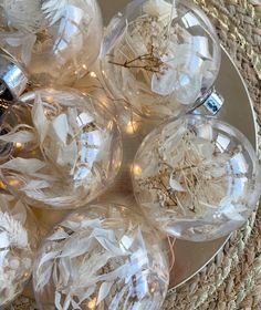 Christmas ornaments, Set of dried flowers ornaments, Christmas tree decor, Handmade Ornaments, Clear plastic Christmas baubles Bubble Christmas, Deco Christmas, Ornaments Christmas Tree, Unique Christmas Trees, Handmade Christmas Tree, Office Christmas Decorations, Preserved Flowers, Christmas Tree Decor, Christmas Wonderland