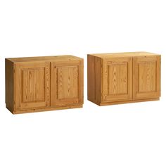 two wooden cabinets side by side against a white background